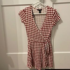 Forever 21 red and white checkered romper